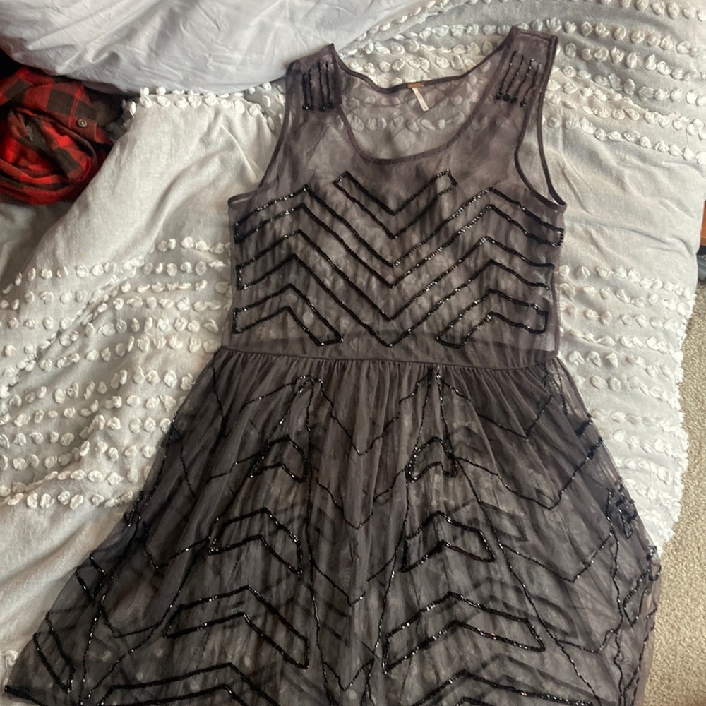 Free people, sheer beaded dress/tunic